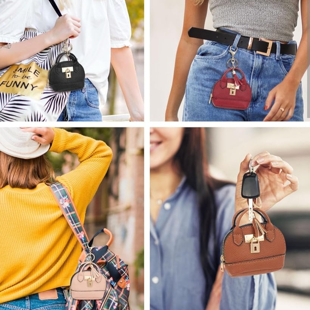 Brown Handbag with Gold Accents